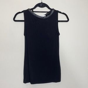 Bundle onlyBAILEY 44 Black Sleeveless Top Faux Leather neck